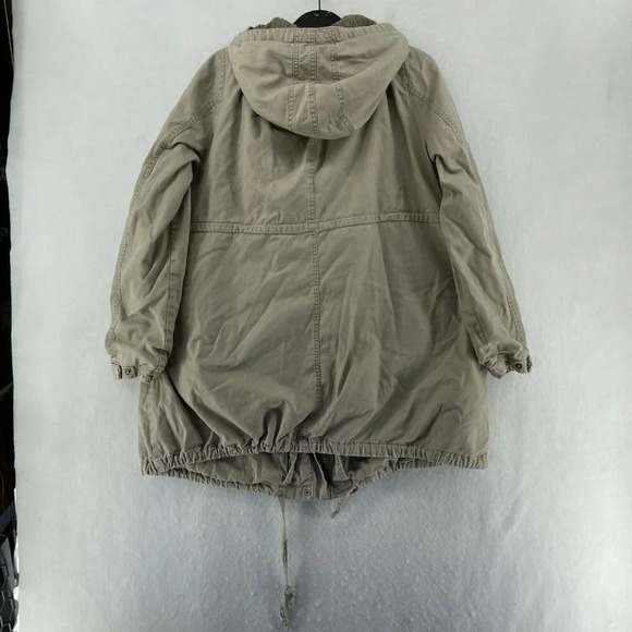 Garnet Hill Coat Women's Sz Brown Hooded Full Zipped Sherpa Fleece Lined Parka - Picture 2 of 13